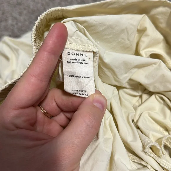 DONNI. Women's Nylon Cargo Pants Size S In Cream - Picture 10 of 13